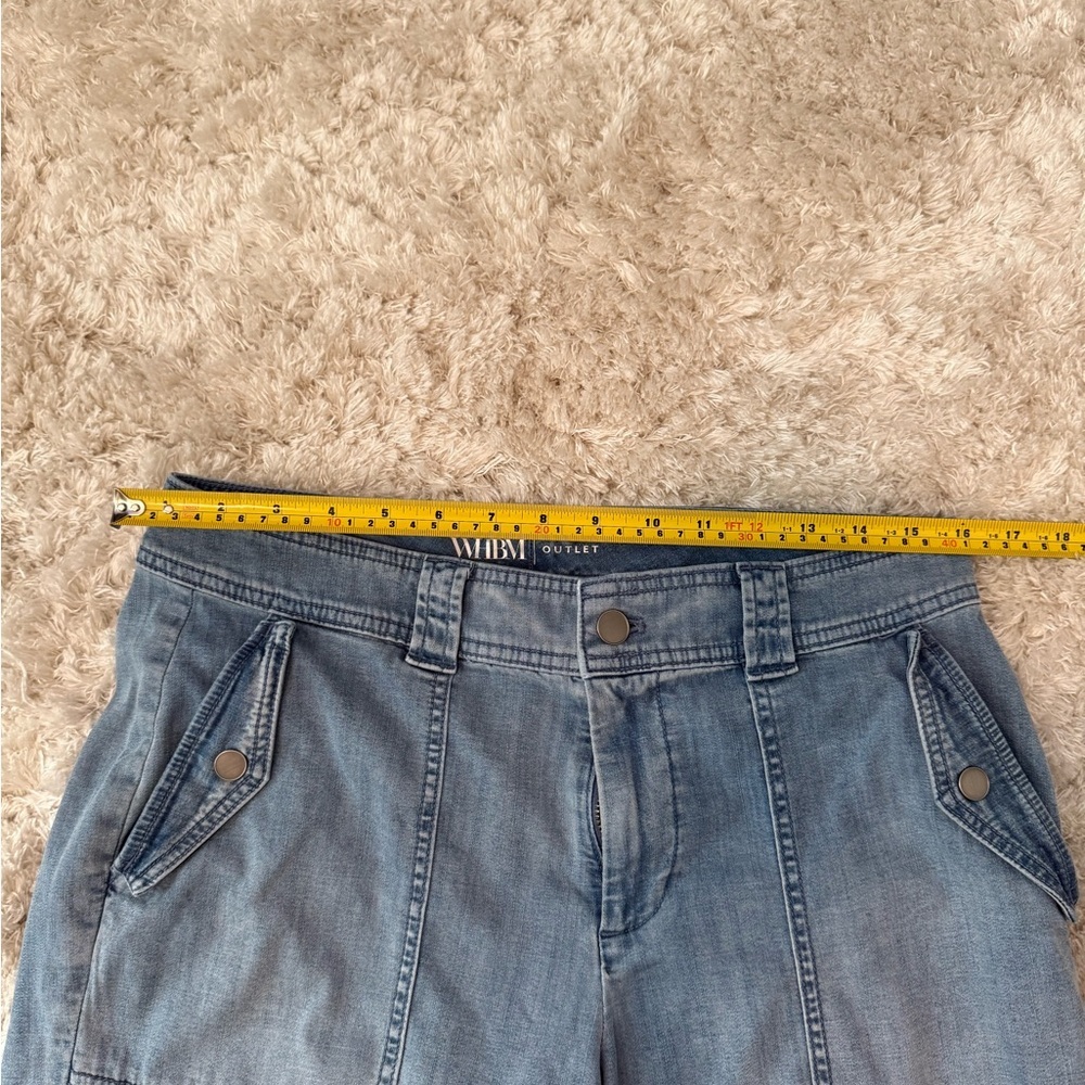 White House Black Market Blue Cropped Capri Jeans Womens Size 8 - Picture 5 of 6